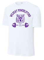 Clovis Wildcat Powerlifting Athletic TShirt - White