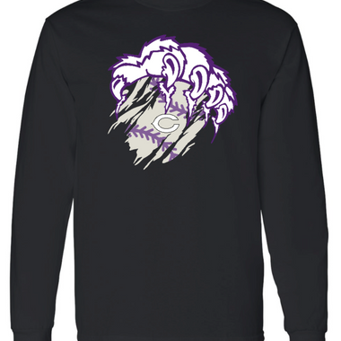 Clovis Wildcat Baseball Claw Long Sleeve TShirt