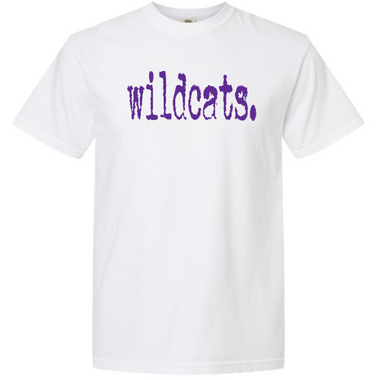 Clovis Wildcat Baseball Comfort Colors White TShirt