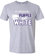 CHS CHEER IT'S ALL ABOUT THE PURPLE AND WHITE T-SHIRT