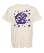 Clovis Wildcat Football Helmet Comfort Color T-Shirt